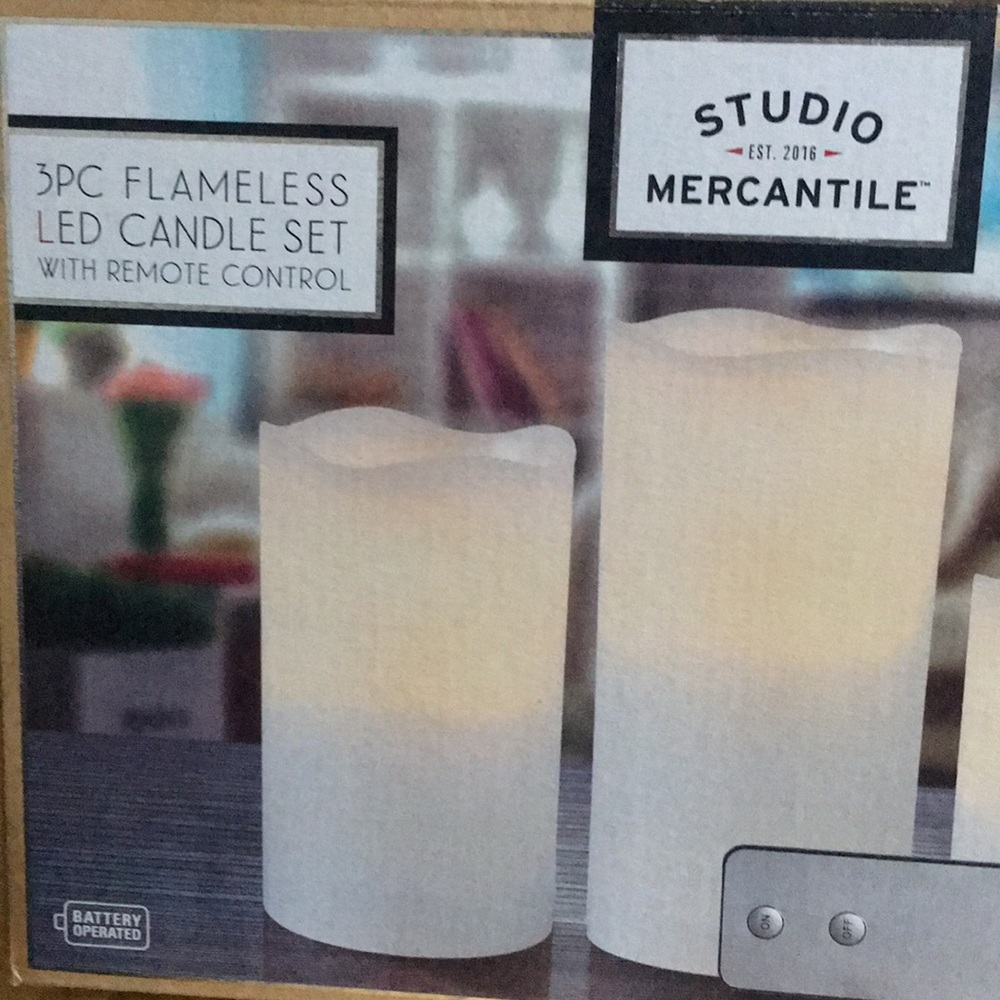 3PC Flameless LED Candle Set - Picture 2 of 4